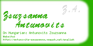 zsuzsanna antunovits business card